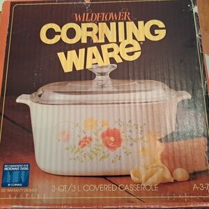 New Vintage Corningware Wildflower 3 Qt Covered Dish